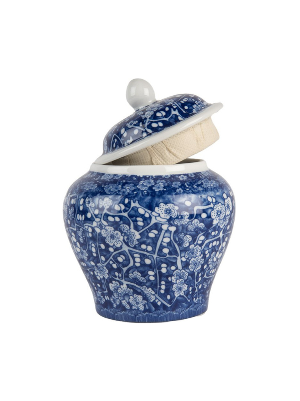 Mini urn - Bloemenprint Delfts Blauw